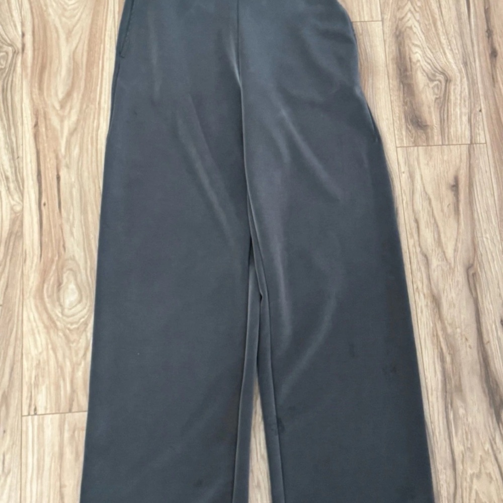 Second Skin BY‎ RD Style Soft Knit Wide Loose Leg S Pants Charcoal Gray Y2K EUC - Picture 7 of 12
